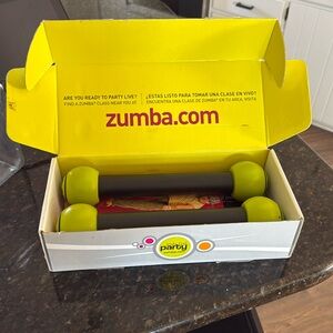 Zumba weights, dvds 
Join the party Zumba fitness